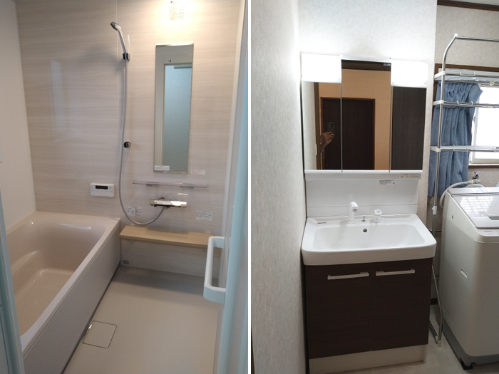 市原市:築20年の水回りリフォーム 浴室・洗面台を交換して水漏れの不安を解消